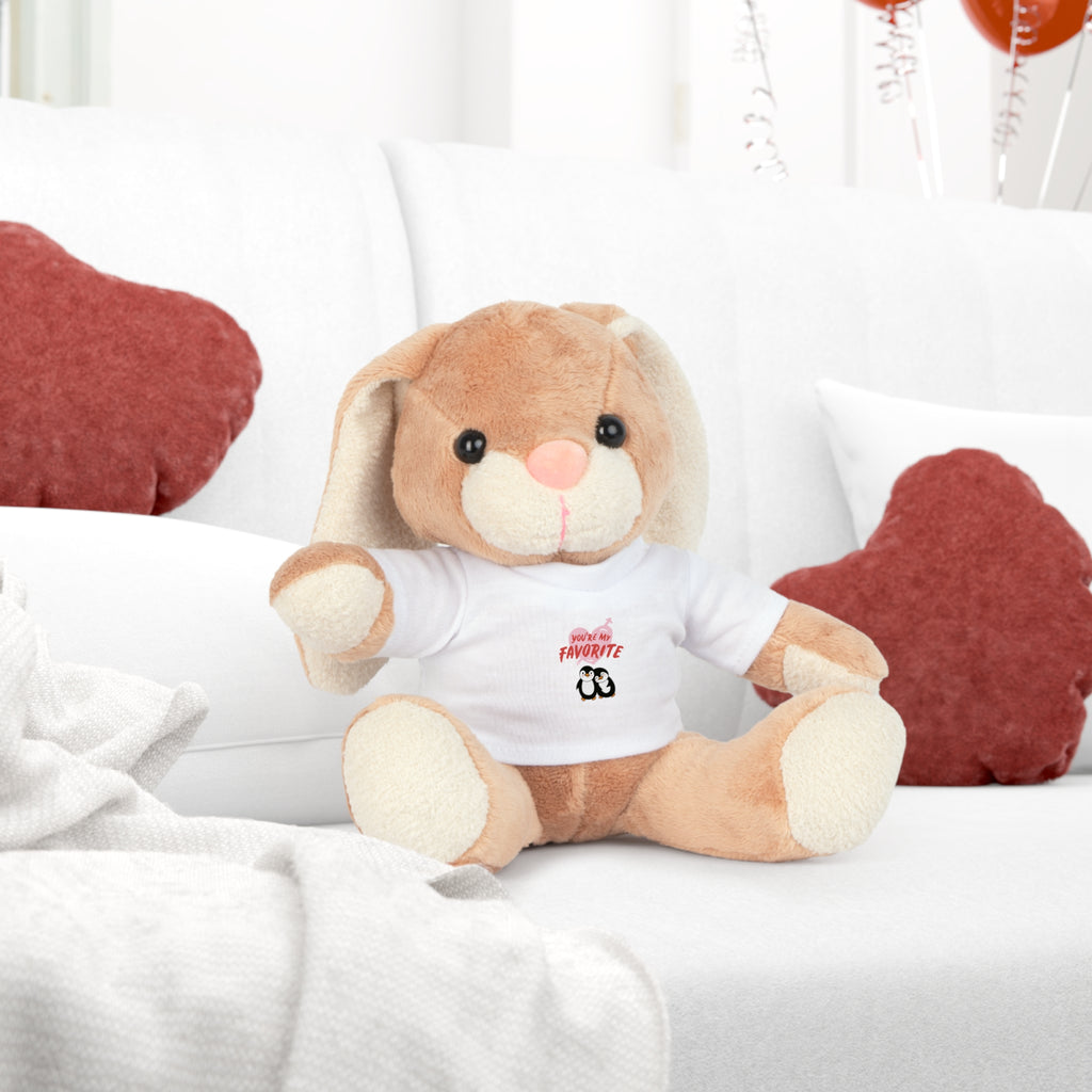Valentinstag-Plüschtier mit T-Shirt mit Herz und Aufschrift „You‘re my favorite“