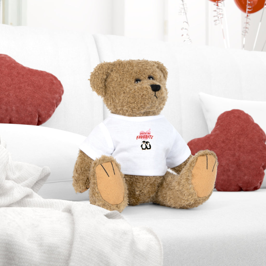 Valentinstag-Plüschtier mit T-Shirt mit Herz und Aufschrift „You‘re my favorite“